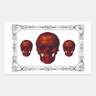 Gothic Red Skulls Sticker