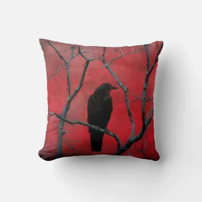 Gothic Red Throw Pillow (Front)