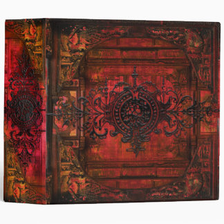 Gothic Renaissance Red Faux Leather Ancient Tome Binder