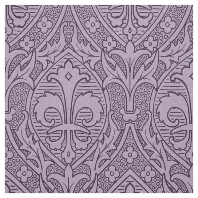 Gothic Revival Fleur de Lys - Lavender Fabric (Swatch)