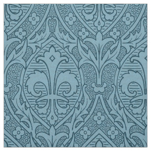 Gothic Revival Fleur de Lys - Peacock Blue Fabric
