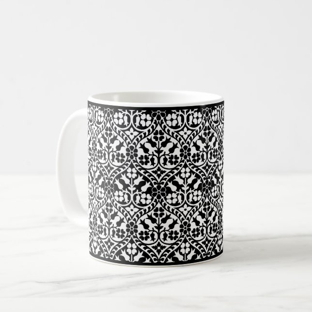 Gothic Revival Floral Coffee Mug (Front Left)