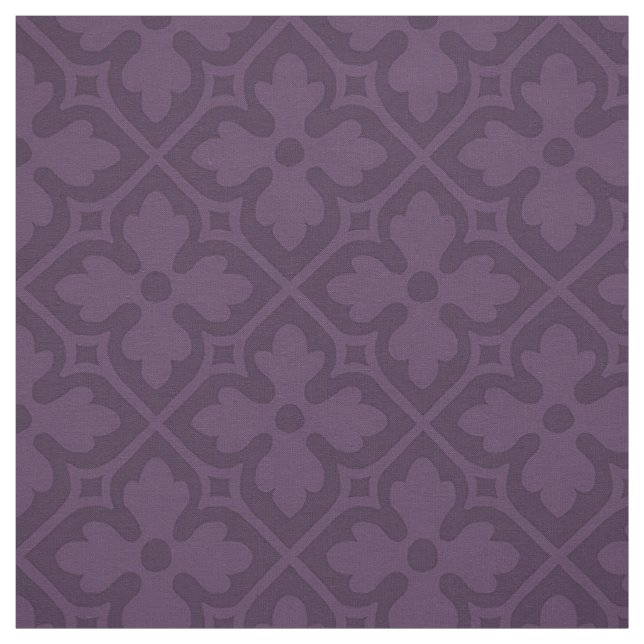 Gothic Revival Quatrefoils, Aubergine Fabric (Swatch)
