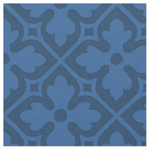 Gothic Revival Quatrefoils, Royal Blue Fabric
