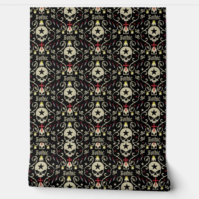Gothic Rock home Decor Wallpaper (Unrolling)