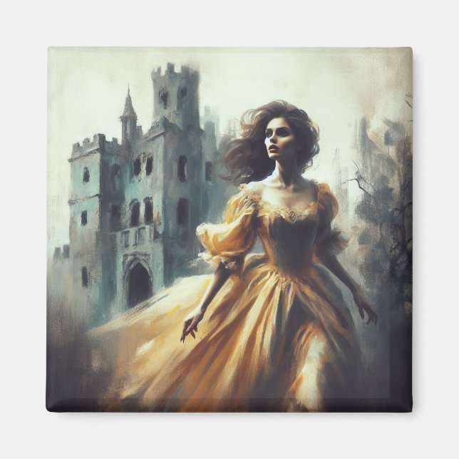 Gothic Romance Book Cover Spooky Castle Horror Magnet (Front)