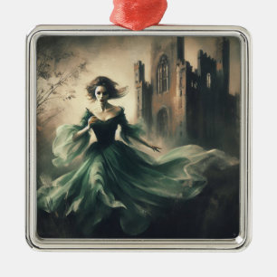 Gothic Romance Book Cover Spooky Castle Horror Metal Ornament