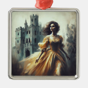 Gothic Romance Book Cover Spooky Castle Horror Metal Ornament