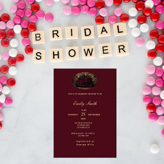 Gothic Romance Custom Photo Elegant Bridal Shower Invitation