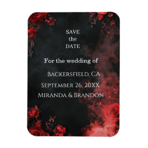 Gothic Romance Floral Save the Date Magnet