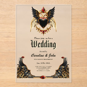 Gothic Romance, In the Shadows of Love Acrylic Invitations