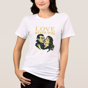 Gothic Romance – Love Never Dies Vampire Silhouett Tri-Blend Shirt