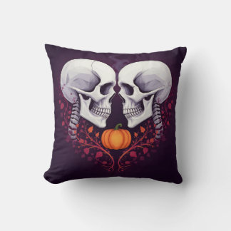 Gothic Romance Skull Art  Throw Pillow