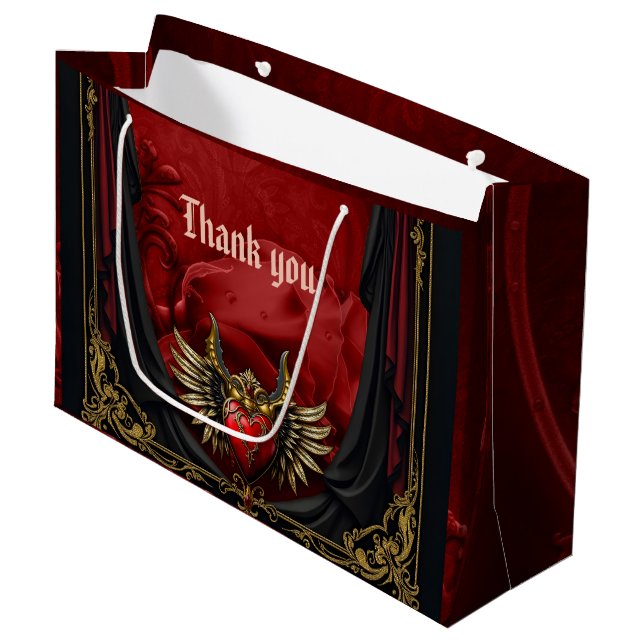 Gothic Romance, the heart of passion.  Large Gift Bag (Front Angled)