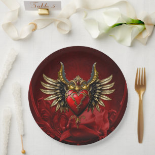 Gothic Romance, the heart of passion. Paper Plate