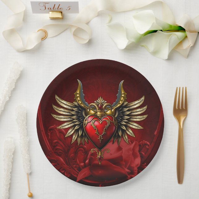 Gothic Romance, the heart of passion.  Paper Plate (Wedding)