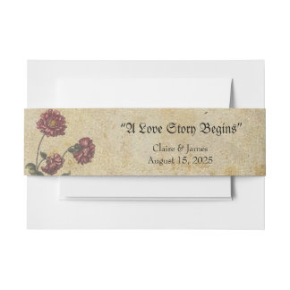 Gothic Romance Wedding Belly Band – Dark & Elegant Invitation Belly Band