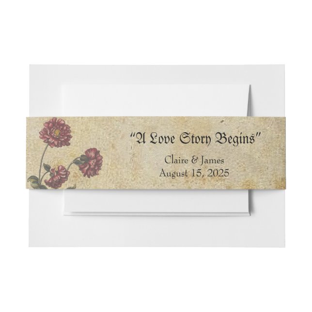 Gothic Romance Wedding Belly Band – Dark & Elegant Invitation Belly Band (Front Example)