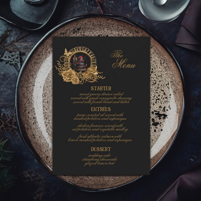 Gothic Romance Wedding Reception Dinner Menu (Creator Uploaded)
