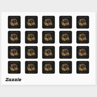 Gothic Romance Wedding Square Sticker