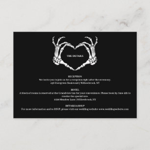 Gothic Romantic Skeleton Hand Halloween Wedding Enclosure Card
