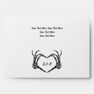 Gothic Romantic Skeleton Hand Halloween Wedding Envelope