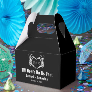 Gothic Romantic Skeleton Hand Halloween Wedding Favor Box