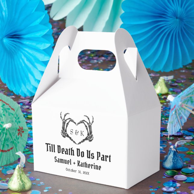 Gothic Romantic Skeleton Hand Halloween Wedding Favor Box (Party)