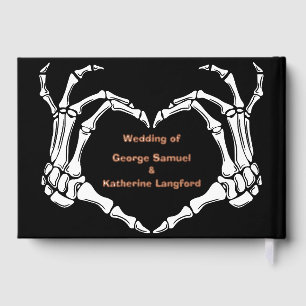 Gothic Romantic Skeleton Hand Halloween Wedding Guest Book