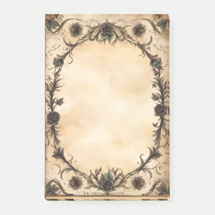 Gothic Rose Antique Oval Frame Post-it Notes