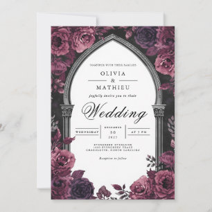 Gothic Rose Arch Romance Wedding Invitation