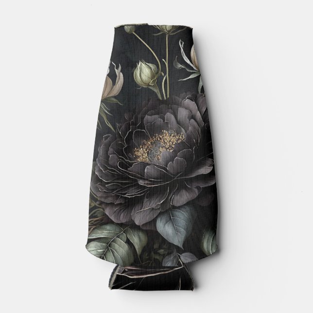  Gothic Rose Arrangement Black Flower Bottle Cooler (Front)