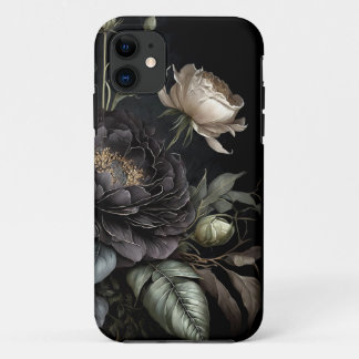 Gothic Rose Arrangement Black Flower iPhone 11 Case