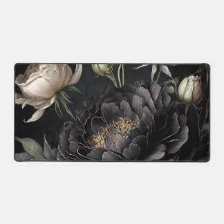 Gothic Rose Arrangement Black Flower Desk Mat