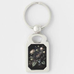  Gothic Rose Arrangement Black Flower Keychain