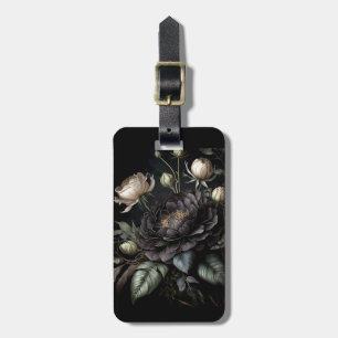 Gothic Rose Arrangement Black Flower Luggage Tag