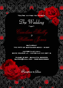 Red And Black Wedding Invitations Announcements Zazzle Ca
