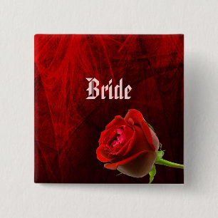 Gothic Rose Bride Button