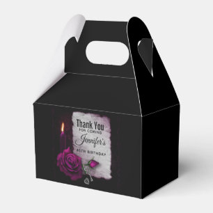 Gothic Rose, Candle, Parchment and Locket Birthday Favor Box
