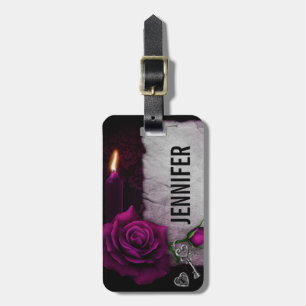 Gothic Rose, Candle, Parchment and Locket Luggage Tag