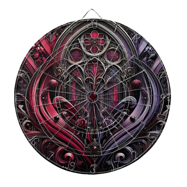 Gothic Rose Dartboard for Game Nights (Front)