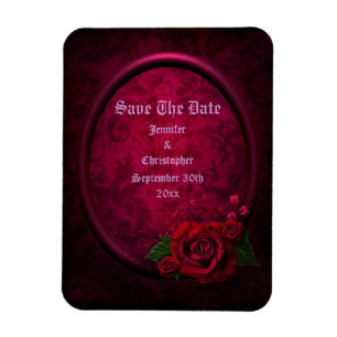 Gothic Rose Frame Save The Date Wedding Magnet