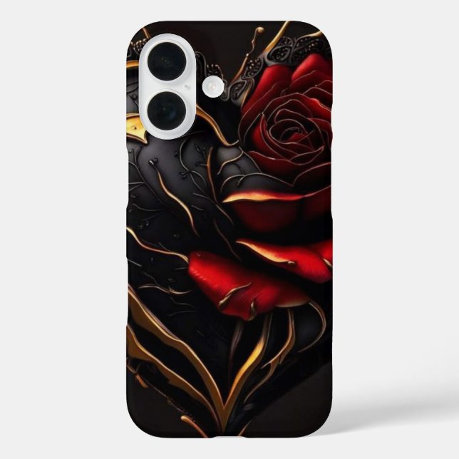 Gothic Rose Heart – Luxury Dark Art Phone Case" Case-Mate iPhone Case (Back)