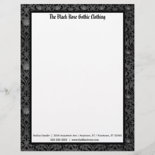 Gothic Rose in Black and Gray Letterhead
