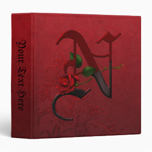 Gothic Rose Monogram N Binder