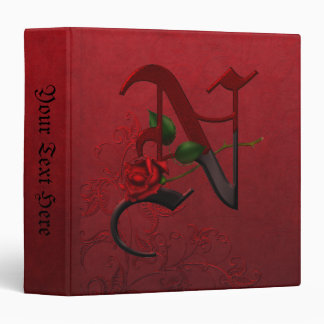 Gothic Rose Monogram N Binder