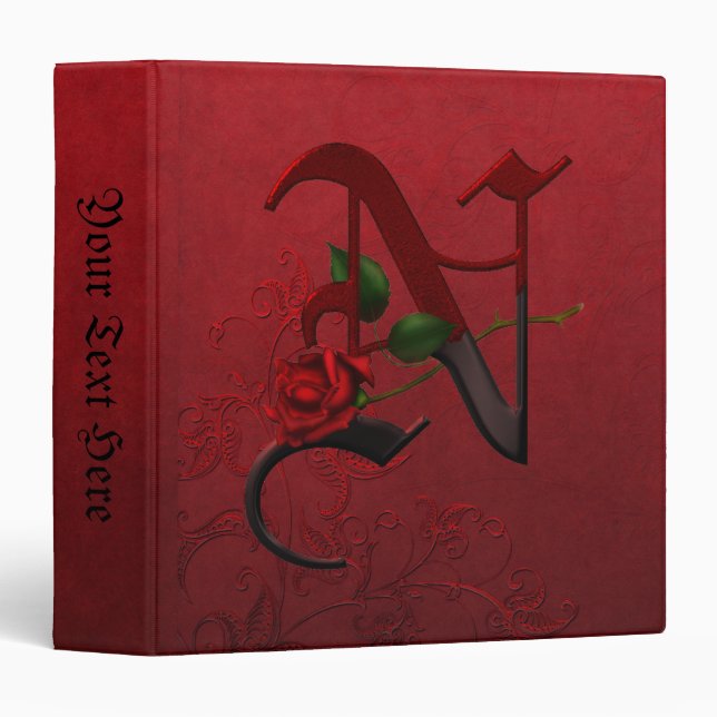 Gothic Rose Monogram N Binder (Front/Spine)