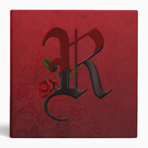 Gothic Rose Monogram R Binder