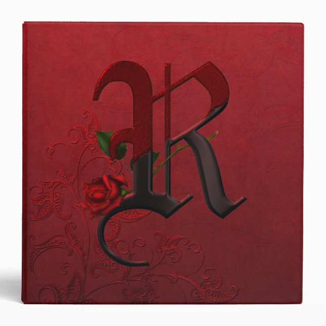 Gothic Rose Monogram R Binder (Front)