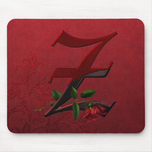 Gothic Rose Monogram Z Mouse Pad (Front)